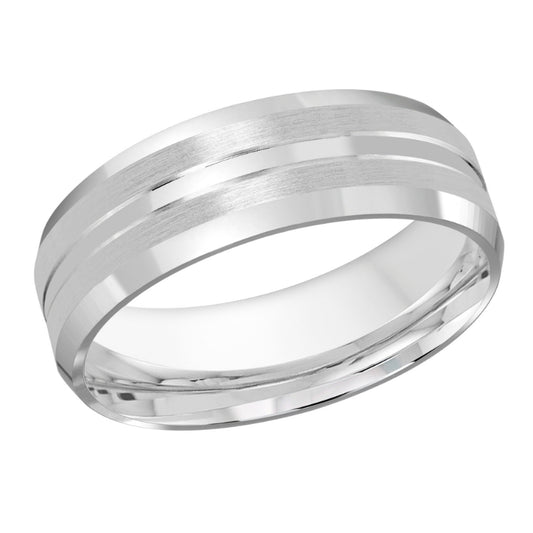 Malo 7mm 14k White Gold Carved Band