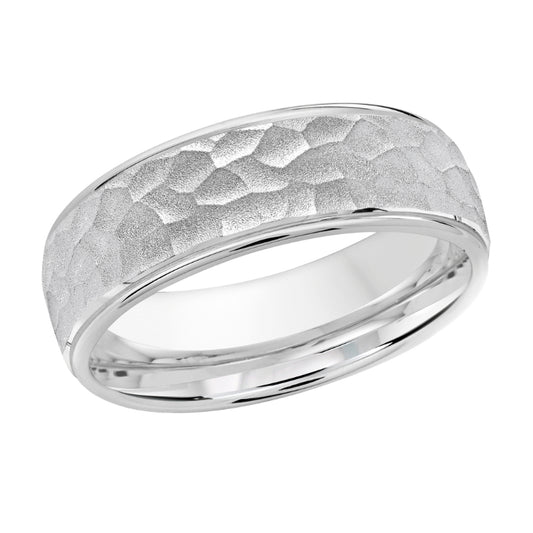 Malo 7mm 14k White Gold Carved Band