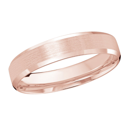 Malo 4mm 18k Pink Gold Carved Band