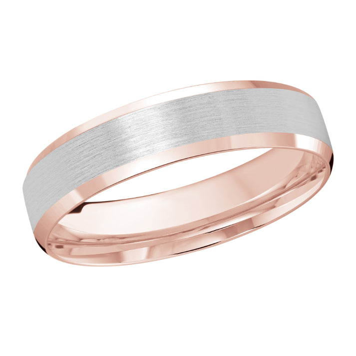 Malo 5mm 14k Pink & White Gold Carved Band