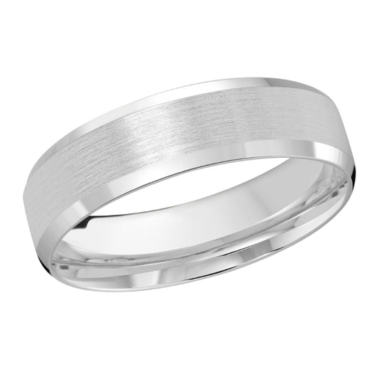 Malo 6mm 14k White Gold Carved Band