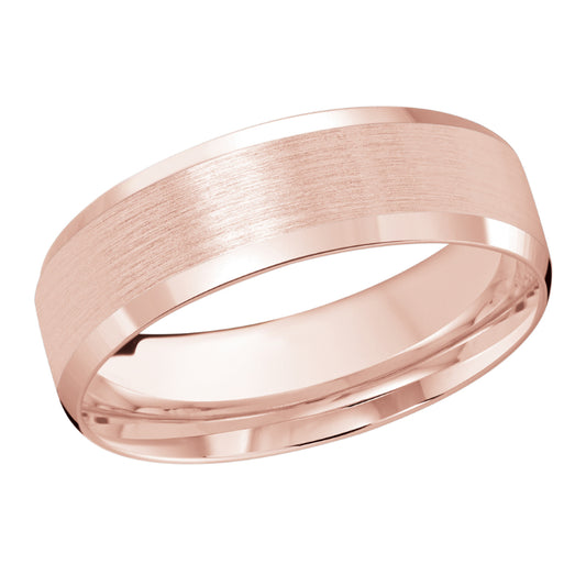 Malo 7mm 18k Pink Gold Carved Band