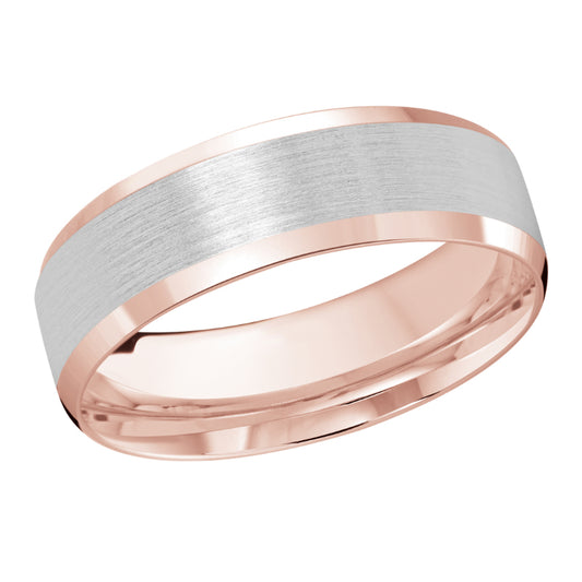 Malo 7mm 14k Pink & White Gold Carved Band