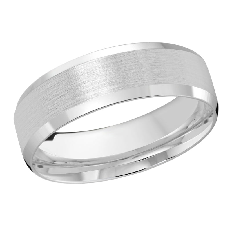 Malo 7mm 14k White Gold Carved Band