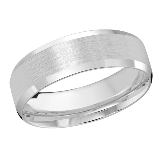 Malo 7mm 18k White Gold Carved Band