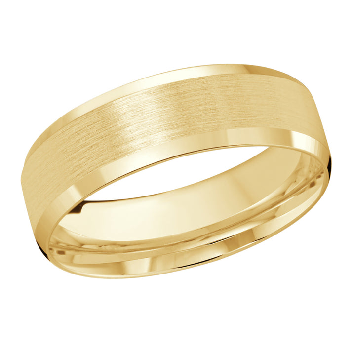 Malo 7mm 18k Yellow Gold Carved Band