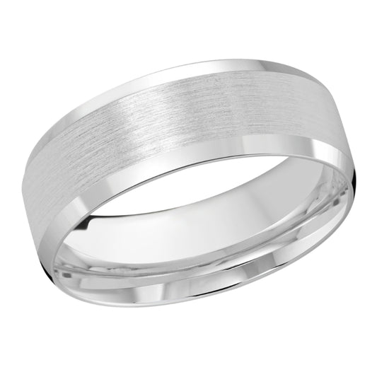 Malo 8mm 14k White Gold Carved Band