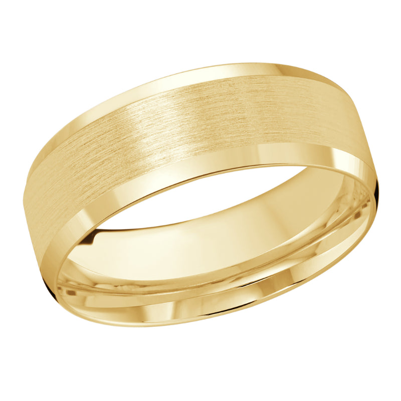 Malo 8mm 18k Yellow Gold Carved Band