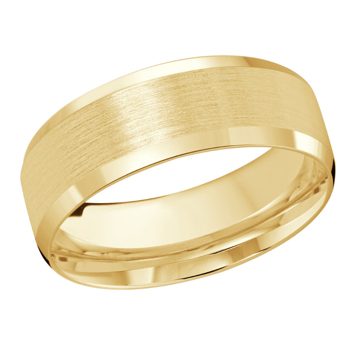 Malo 8mm 18k Yellow Gold Carved Band