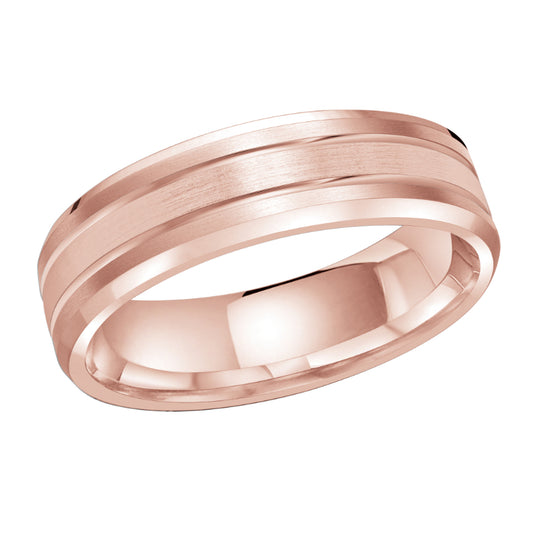 Malo 6mm 18k Pink Gold Carved Band