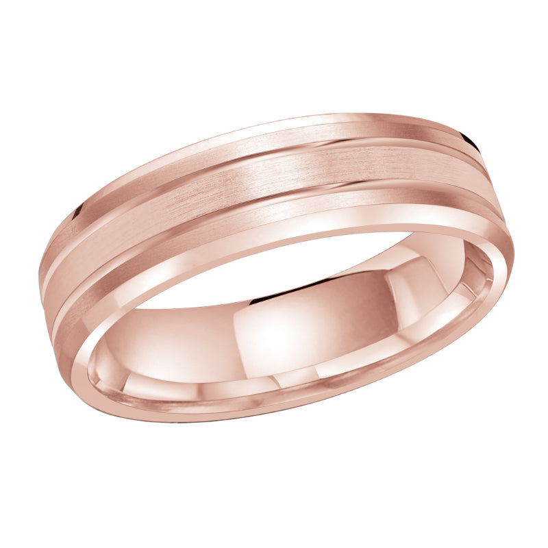 Malo 6mm 14k Pink Gold Carved Band