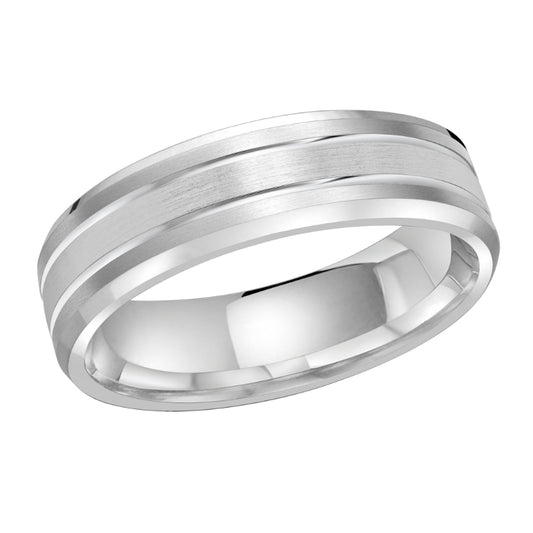 Malo 6mm 14k White Gold Carved Band