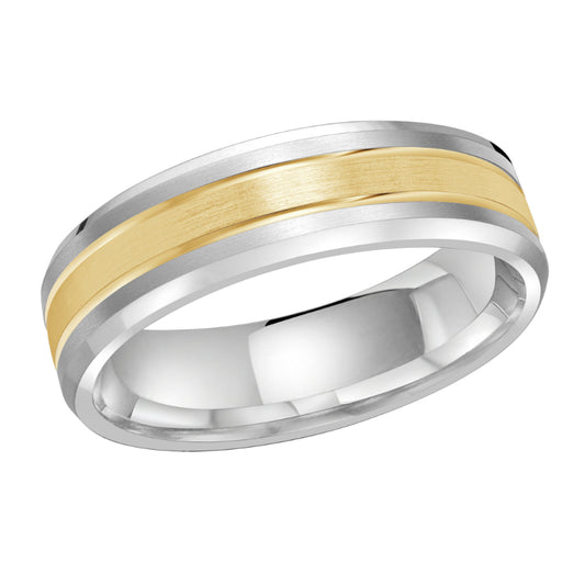 Malo 6mm 14k White & Yellow Gold Carved Band