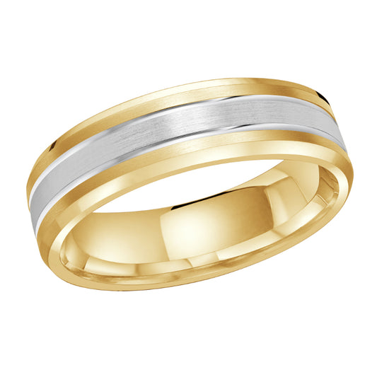 Malo 6mm 14k Yellow & White Gold Carved Band