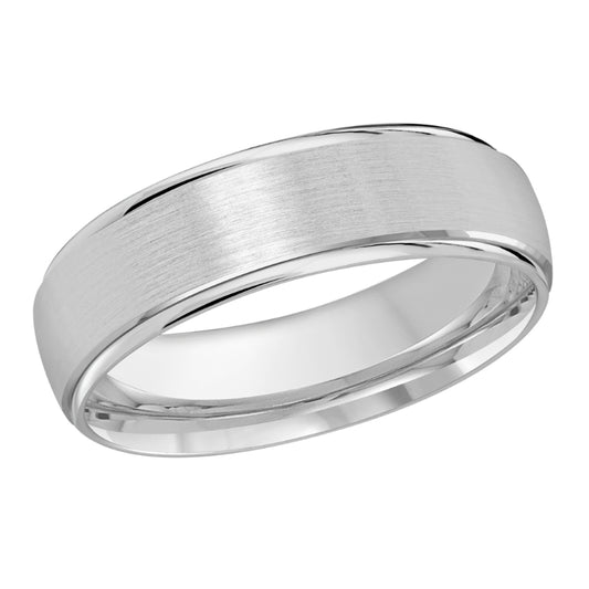 Malo 6mm 14k White Gold Carved Band