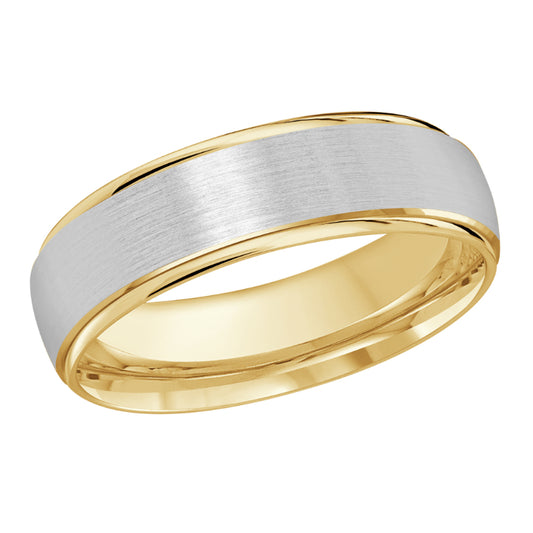 Malo 6mm 18k Yellow & White Gold Carved Band