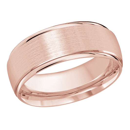 Malo 8mm 14k Pink Gold Carved Band