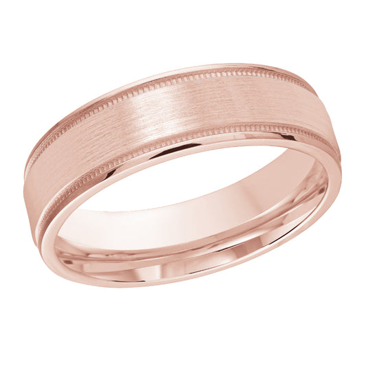 Malo 6mm 14k Pink Gold Carved Band