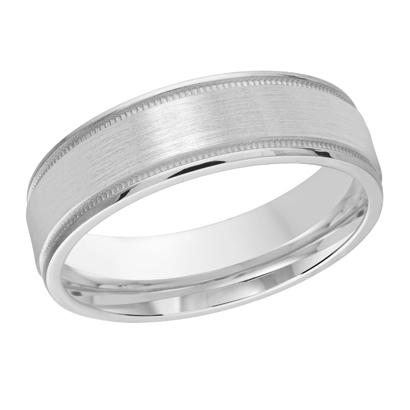 Malo 6mm 14k White Gold Carved Band