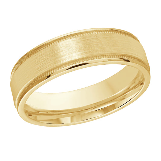 Malo 6mm 18k Yellow Gold Carved Band