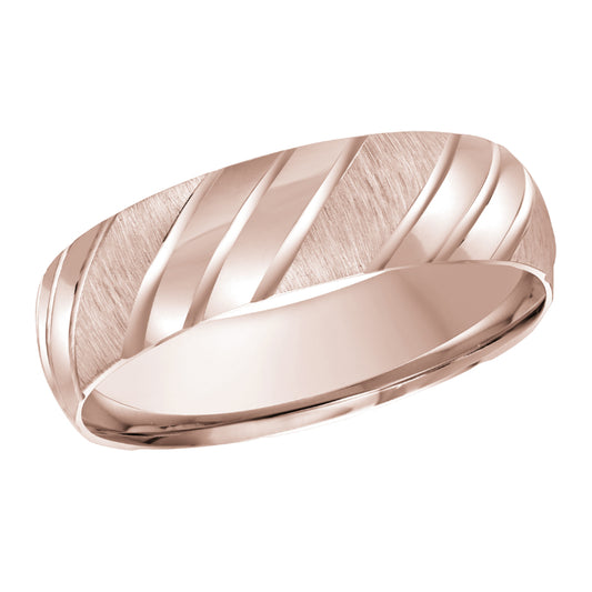 Malo 6mm 14k Pink Gold Carved Band