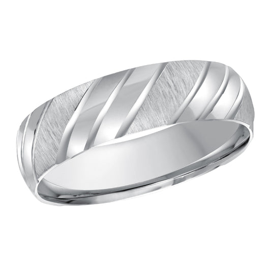 Malo 6mm 18k White Gold Carved Band