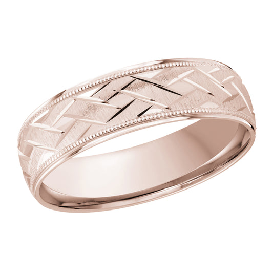 Malo 6mm 14k Pink Gold Carved Band