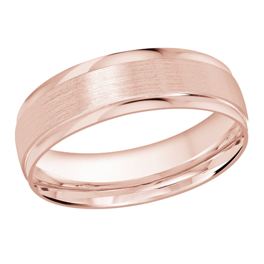 Malo 6mm 18k Pink Gold Carved Band