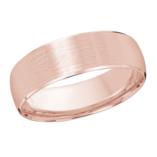 Malo 7mm 18k Pink Gold Carved Band