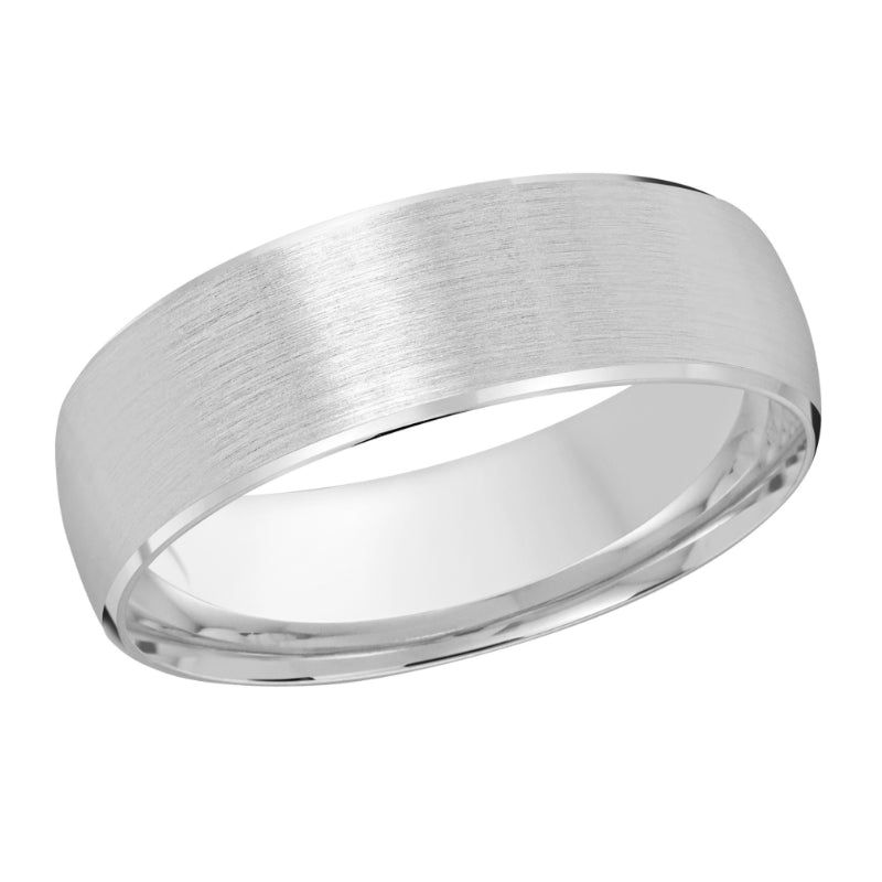 Malo 7mm 14k White Gold Carved Band