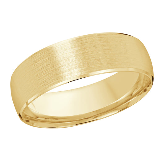 Malo 7mm 18k Yellow Gold Carved Band