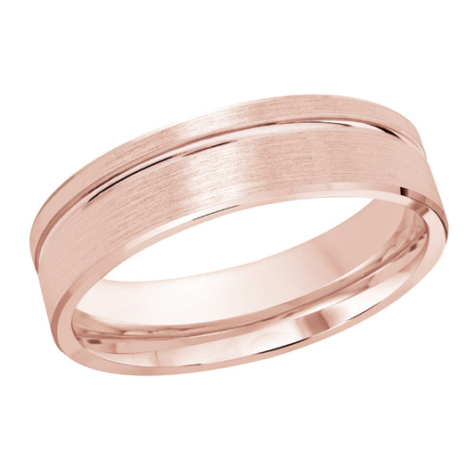 Malo 6mm 18k Pink Gold Carved Band