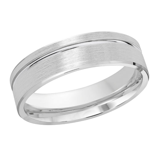 Malo 6mm 14k White Gold Carved Band