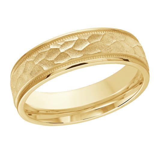 Malo 6mm 18k Yellow Gold Carved Band