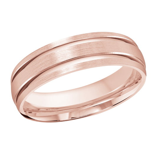 Malo 6mm 18k Pink Gold Carved Band