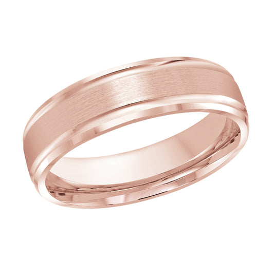 Malo 6mm 18k Pink Gold Carved Band