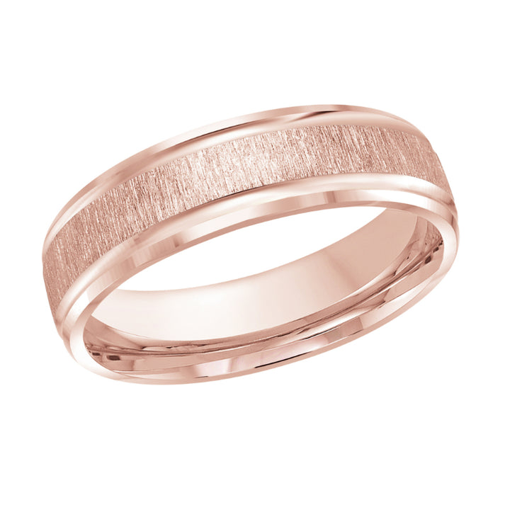 Malo 6mm 14k Pink Gold Carved Band