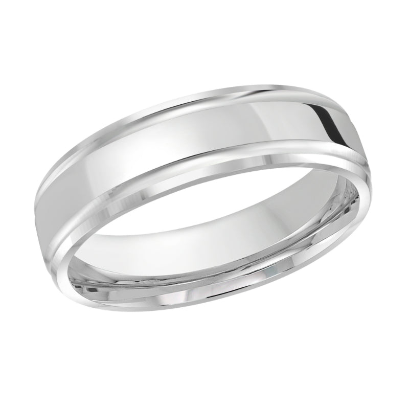 Malo 6mm 18k White Gold Carved Band