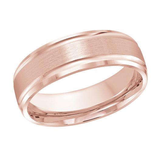 Malo 7mm 18k Pink Gold Carved Band