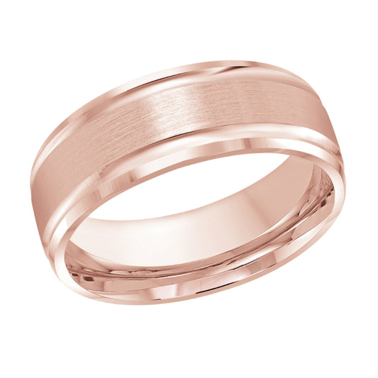 Malo 8mm 14k Pink Gold Carved Band