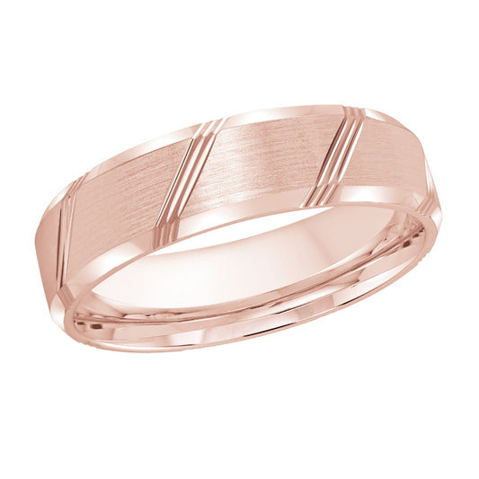 Malo 6mm 14k Pink Gold Carved Band