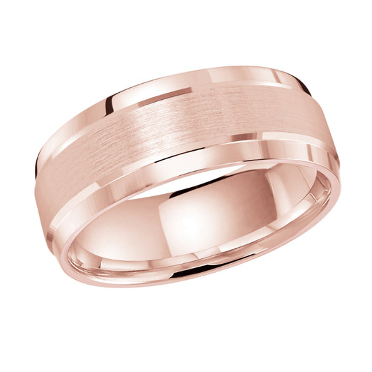 Malo 8mm 14k Pink Gold Carved Band