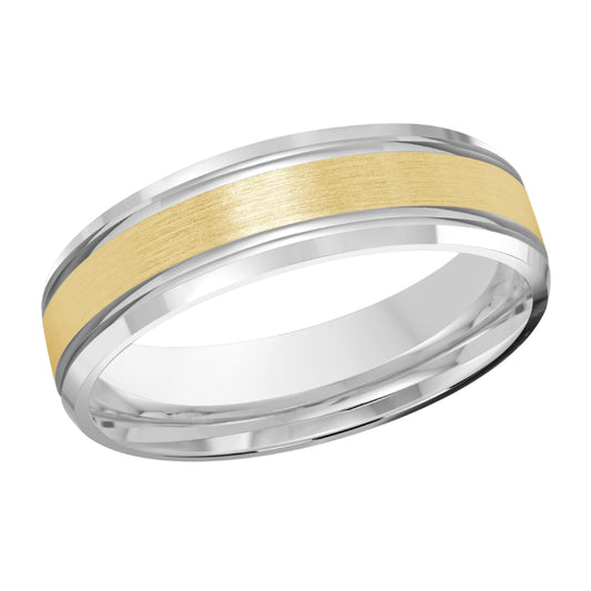 Malo 6mm 14k White & Yellow Gold Carved Band