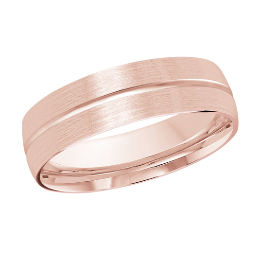 Malo 6mm 18k Pink Gold Carved Band