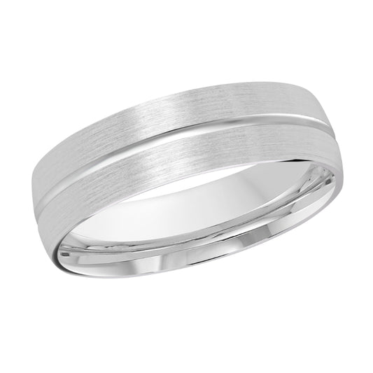 Malo 6mm 18k White Gold Carved Band