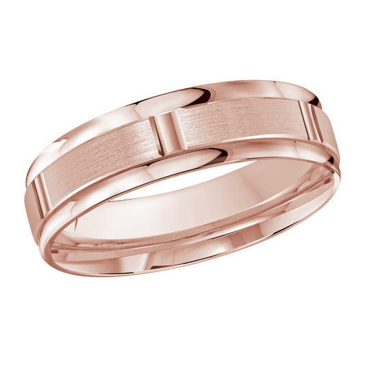 Malo 6mm 18k Pink Gold Carved Band