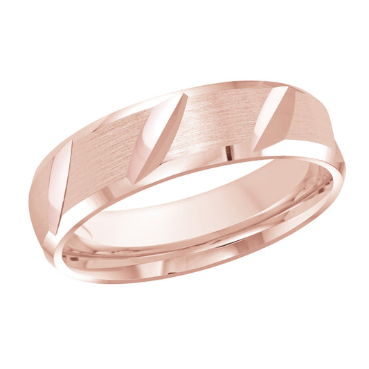 Malo 6mm 14k Pink Gold Carved Band