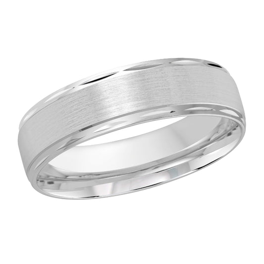 Malo 6mm 18k White Gold Carved Band