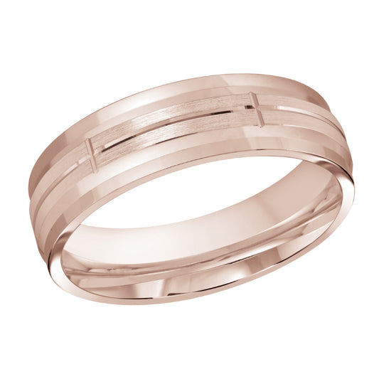 Malo 6mm 14k Pink Gold Carved Band