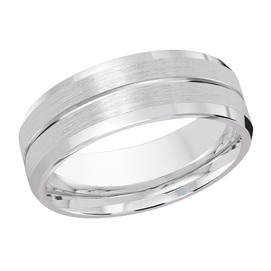 Malo 8mm Platinum Carved Band